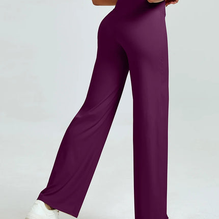 High Waisted Straight Leg Yoga Pants for Women, Naked Feeling Butt Lifting Loose Fit Workout Trousers, Slimming Gym Pants