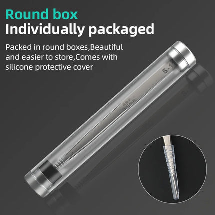 LUXIANZI 1PC Reverse Tweezers Stainless Steel Industrial Tweezers Tools Non-magnetic plastic ceramic Tip ESD Precision Forceps