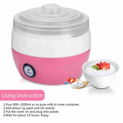Electric Yogurt Maker, Automatic Homemade Machine, Stainless Steel Inner Pot, 1L
