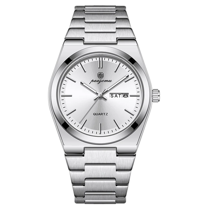 PAAZOMU Luxury Sport Quartz Man Wristwatch Waterproof Luminous Date Week Men Watches Stainless Steel Men's Watch Male Watch+box