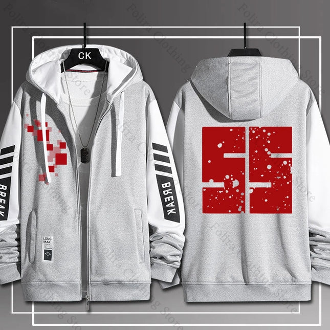Game Danganronpa Print Hoodies for Men Casual Zip Up Hoodie Men's Sweatshirt Autumn Coat Men's Clothes Daily Clothing