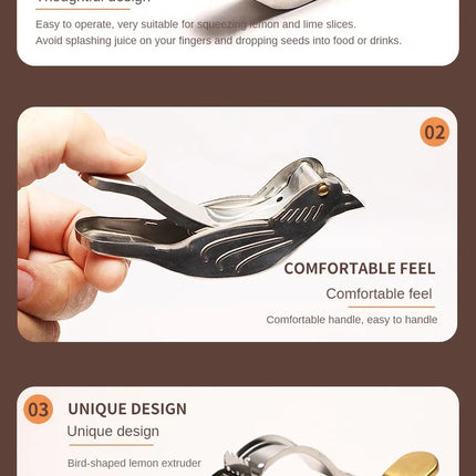 304 Stainless Steel Creative Bird Lemon Squeezers Juicer Household Lemon Tea Infuser Kitchen Gadget Fruit Vegetable Tools