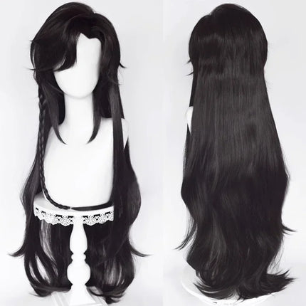 Anime Tian Guan Ci Fu Hu Hua Cheng Xie Lian Wig Synthetic Long Straight Black Cosplay Hair Wig For Party Halloween