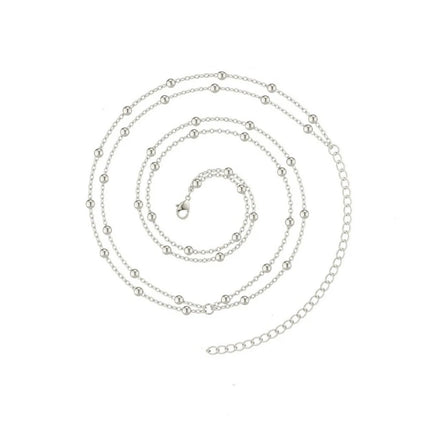 2026 New Gold Color Round Beaded Waist Chain for Women Simple Metal Double-Layer Chain Adjustable Belly Chain Beach Jewelry Gift