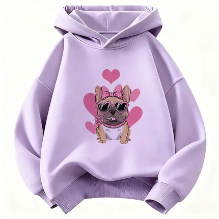 Summer Spring Fashion Cute French Bulldog Design Hoodie Kids Children's Sweatshirt Hoody Boys Girls Casual Hoodies Clothes
