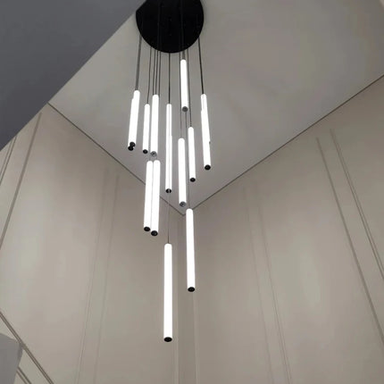Minimalist Chandelier LED Stair Strip Lamp Duplex Building Interior Lighting Lamps Modern Dining Table Living Room Pendant light