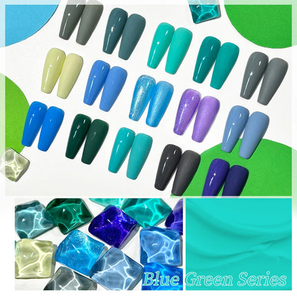 7ml Gel Polish, Blue Gel Nail Polish Fall Winter Colors Ice Blue Green Series Gel Polish Dark Blue Navy Blue Sparkle Soak Off UV