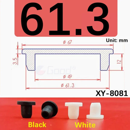 Black Silicone Rubber Hollow Stopper Plug Sealing Hole Caps Dust Plugs Pipe Tube Inserts Bungs Blanking End Cap