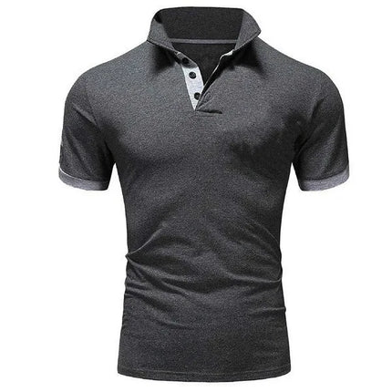 Men's Solid Color Short Sleeve T-Shirt Collar Polo Comfortable Breathable Fashion Basic Fit for Spring/Summer