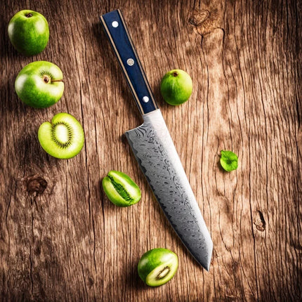 DamascusPattern Chef Knife Kitchen Knives Pattern Sharp Japanese Santoku Knife Cleaver Slicing Knife Solid Wood Handle Cuchillos