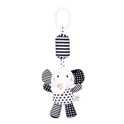 Baby Bells Soft Plush Rattle Black White Wind Chime Toys Newborn Early Education Car Seat Travel Stroller Educational Plush Toy