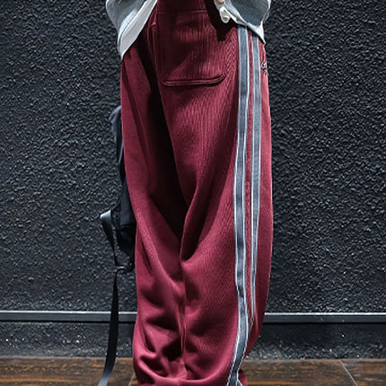 Side Zipper Split Casual Sport Baggy Sweatpants Men Straight Long Trousers Outdoor Running Jogging Cargo Pants