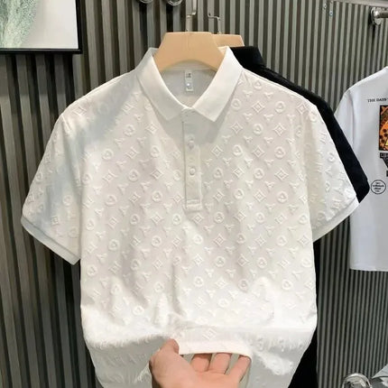 Fashionable Lightweight Handsome Polo Shirt Summer New Style Comfortable Breathable Slim Fit Collar Short Sleeve Men's T-shirt