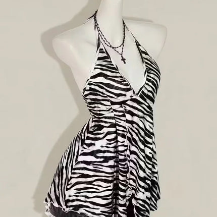 2026 New Women's Sexy Zebra Print Tank Top Slim Fit Casual Street Style Fashion Sleeveless Vest