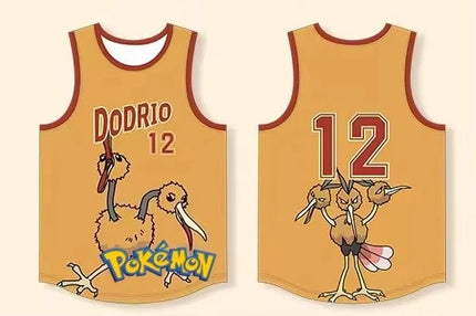 Pokemon Snorlax 12 Basketball Jersey - Sleeveless Tank Top, Anime Streetwear for Men Women Kids, Breathable Summer Sports Vest