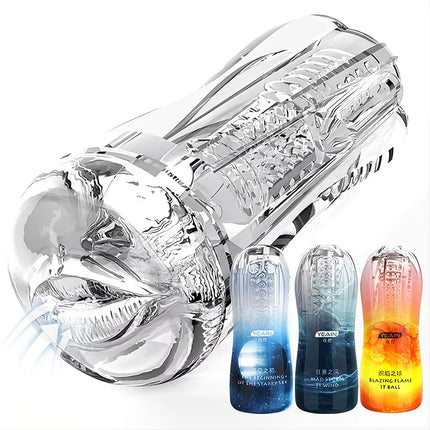 Male Masturbator Soft Pussy Adult Endurance Exercise Sex Products Transparent Vagina Vacuum Sucking Pocket Cup Sex Toys for Men