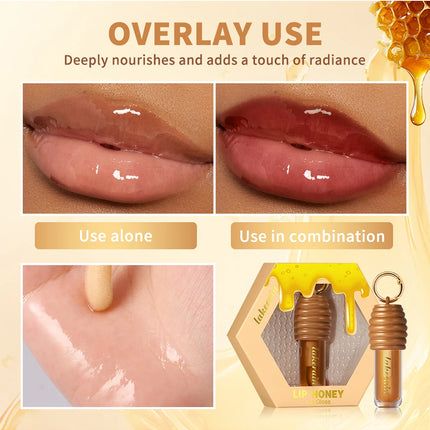 2pcs/set Honey Chocolate Lip Glaze Gloss Long-lasting Moisturizing Lip Oil Enhancing Complexion Reducing Lip Lines Lip Glosses
