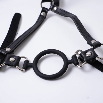 Restraints O Ring Gag Breast Clips Adult Games Slave BDSM Fetish PU Leather Bondage Harness For Women Erotic Sex Toys