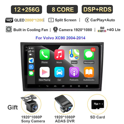Android 15 For Volvo XC90 2004-2014 Car Radio Multimedia Video Player Navigation Stereo GPS Octa Core 2 Din 360 Camera WiFi 5G