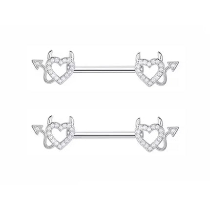 1Pair Pink Butterfly Nipple Piercing Jewelry Shiny Crystal Nipple Rings For Women Girls Heart Nipple Barbells Piercing Pezon