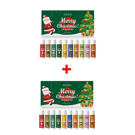 10PCS/Set Christmas Lip Blam Set Anti-Cracking Lipstick Deep Moisturizing Brighten Lip Color Christmas Party New Year Gift Box