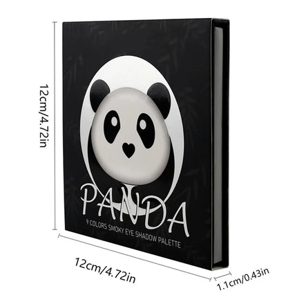 9 Color Eyeshadow Palette Panda Punk Metal Dark Grey Matte Smoky Eyes Makeup Palette Long Lasting Highly Pigmented Waterproof