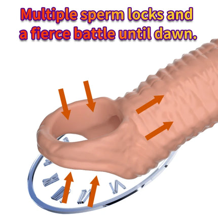 Penis Sleeve Reusable Sexy Toys for Men Penis Sperm Lock Ring Sleeve Massage Adult Products For Woman Gay Cock Ring Sexual Goods