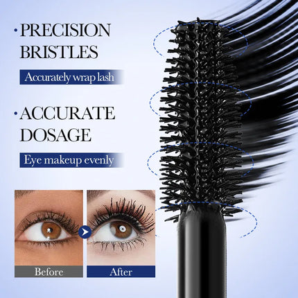 5D Waterproof Mascara Lengthens Eyelashes Extension Black Silk Fiber Mascara Female Makeup Cosmetic Waterproof Mascara