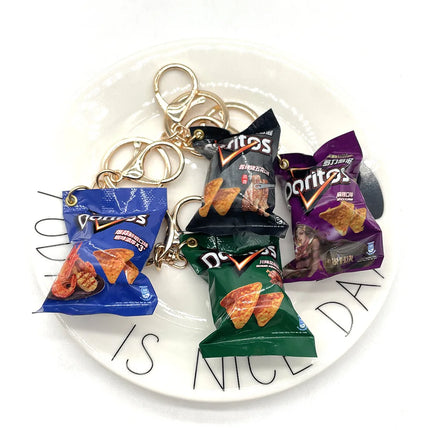 Simulated Snack Bag Keychain Miniature Potato Chip Bag Pendant Keychain Funny Jewelry