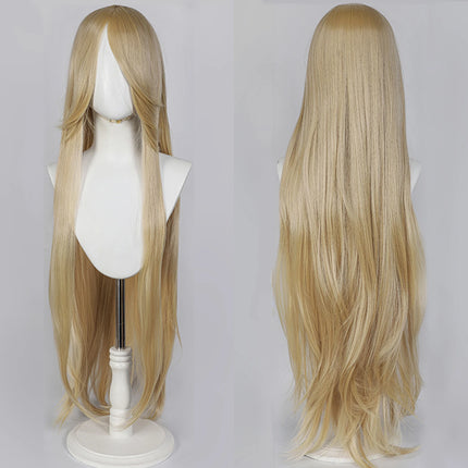 100CM Long Straight Wig With Bangs Synthetic Cosplay Wig For Women Pink Purple Cosplay Wigs for Party For Halloween