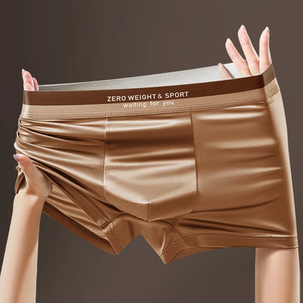 Men's Boxer Shorts Ice Silk Underwear Plus Size Underpants Breathable Sexy Slim Panties Top Quality Lingerie Wholesale