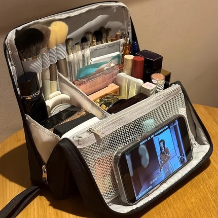 Large Capacity Travel Cosmetic Bag Multifunction Stand Upright Makeup Bag Women Toiletries Organizer Female Storage Make Up Case