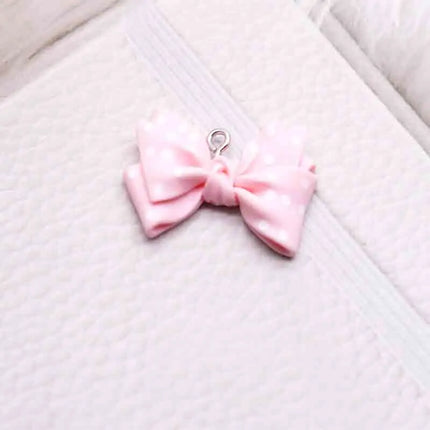 10pcs 28*20mm Cute Small Dot Bowknot Resin Flatback Charms For Pendant DIY Earrings Necklace Jewelry Accessories Finding
