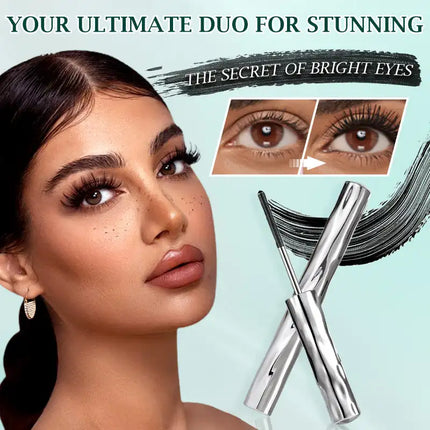Waterproof Metallic Tube Mascara Black Silk Fiber Long Curling Non-Clumping Eyelash Extensions Spiral Makeup for Eyes
