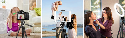 Portable Tripod Stand 102cm Universal Photography for Gopro iPhone Samsung Xiaomi Huawei Phone Aluminum Travel Mini Tripods Par
