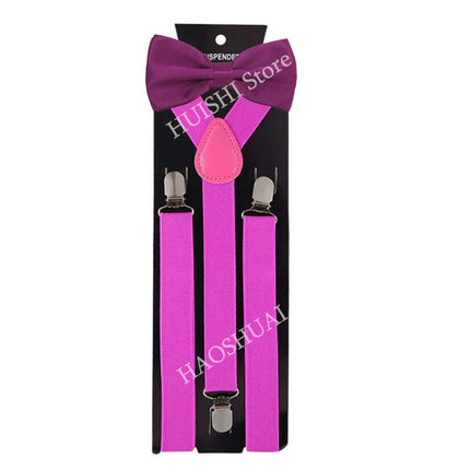 Hot Sale Suspenders Bowtie Sets Mens Women Boys Party Wedding Y-Back Shirt Braces Butterfly Belt Bow Tie Suit Accessories Gift