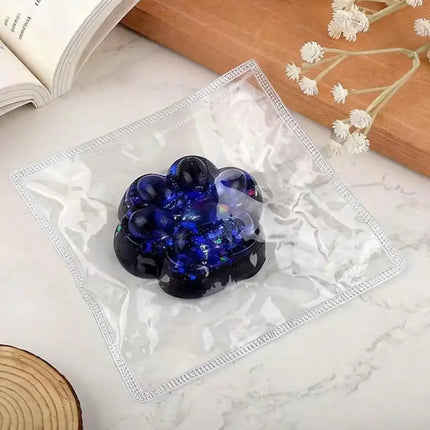 (HefengCL) Black Blue Glitter Cat Paw TPR Squishy Toy, Soft Stress Relief Squeeze Toy,  Ideal Party Favors & Classroom Rewards