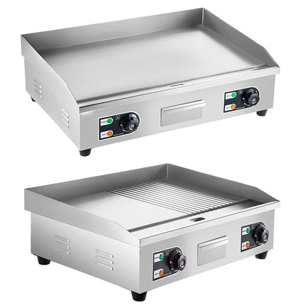Electric Countertop Griddle HT-818B Teppanyaki Grill 2500W/4400W Stainless Steel Flat Top Grills for Pancake Chicken