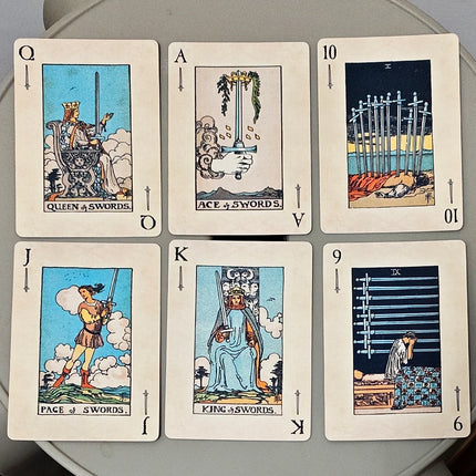 RWS Playing Card Deck:  9*6cm 78-Card Poker Deck Illustrated with RWS Images, Combines Tarot and Playing Cards, Double-embossed