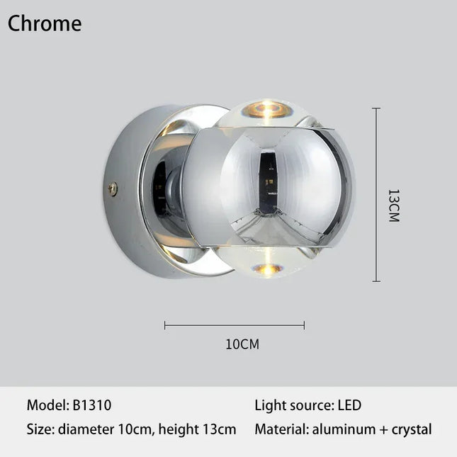 Nordic Designer Modern Art Aluminum Glass LED Wall Lamp for Living Room Restaurant Bedroom Corridor Staircase Minimalist Decor