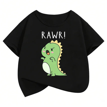 Short Sleeve Funny Dinosaur T Shirts Graphic Kids Children's T-shirt Boys Girls Summer Spring Casual Top Tee Shirt Cartoon