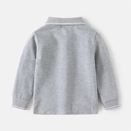 2 3 4 5 6 Years Boys POLO Shirts Spring Long Sleeve Kids Clothes Toddler Boy Turn Down Collar School Shirt Children's Clothing