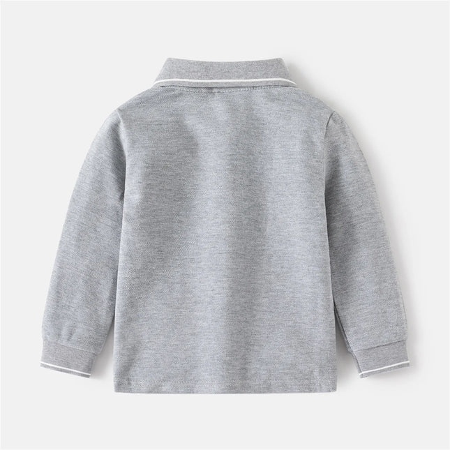 2 3 4 5 6 Years Boys POLO Shirts Spring Long Sleeve Kids Clothes Toddler Boy Turn Down Collar School Shirt Children's Clothing