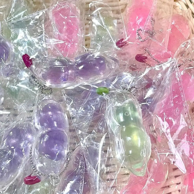New Cute Simulation Bean Squeeze Toys Children Decompression Toys Keychain Pendant Pinch Music Fidget Toys Squishy Toy Kids Toy