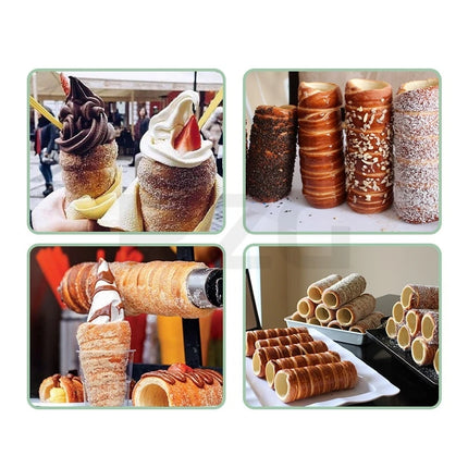 Commercial 16pcs Chimney Cake Roller Machine Gas and Electric Gas Chimney Cake Kurtos Kalacs Gas Oven Trdelnik Grill Machine