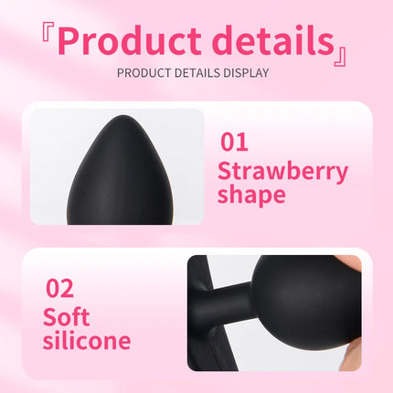 Butt Plug with Metal Ball Rolling Massage Silicone Vagina Anus Dilator Anal Bead Adult Product Sex Toys for Men Women Anal Plug