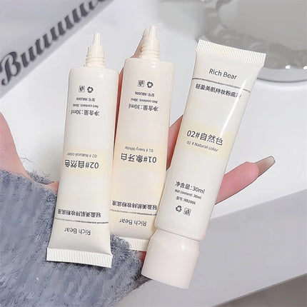 Moisturizing Liquid Foundation Ivory White Natural Color BB Cream Waterproof Lasting Base Concealer Lightweight NonSticky Makeup