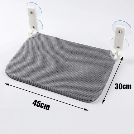 Foldable Cat Hammock Plush Mesh Window Wall Jumping Platform with Double Suction Cups for Cats