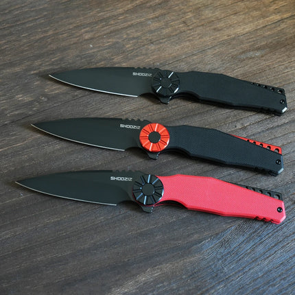 SHOOZIZ KILA Folding Knives - EDC Pocket Knife For Man, Aluminum Bolster, G10 with Clip for Camping, 3.15" DC53 Steel, PVD/Satin