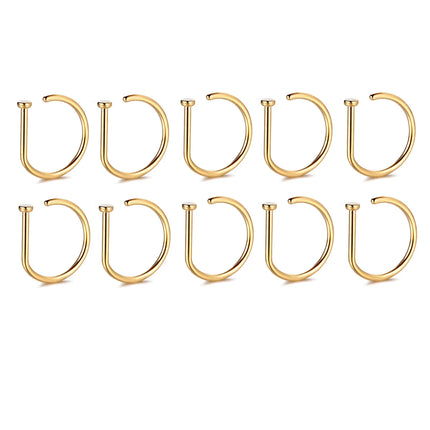 Fake Nose Ring Hoop Lip Labret Ring for Women Non Pierce Hoop Nose Ring  Septum Hoop  Ring Tragus Rook Ring Non Piercing Jewelry